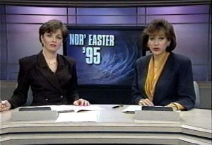 Patti Ann Browne and Carol Silva anchor the News 12 morning show 1990s