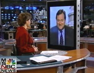 Patti Ann Browne chatting with NBC's Tim Russert on MSNBC in the late 90's